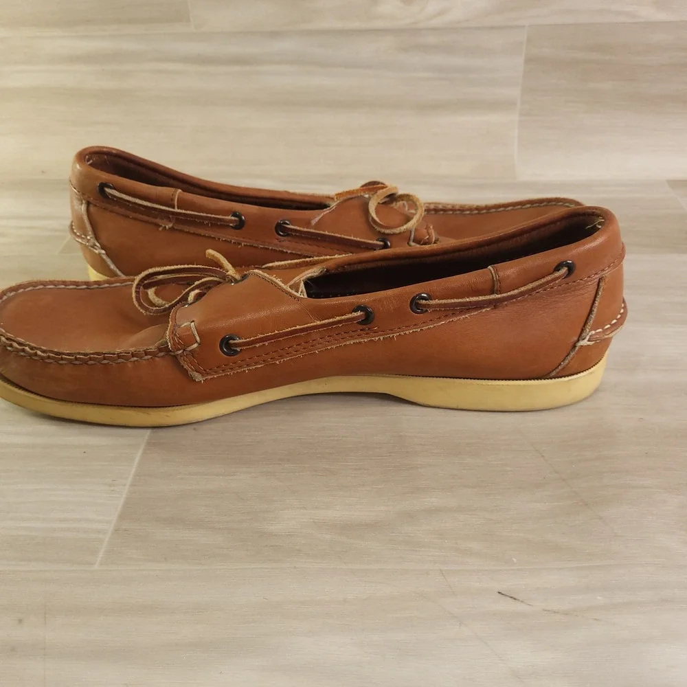 Sebago Docksides Boat Shoes Loafers Mens Size 13 M Tan Leather Classic Timeless